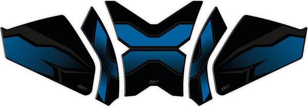 GP Kompozit CF Moto 250 CL-X 2022-2023 Uyumlu Tank Pad Seti Mavi - Image 1