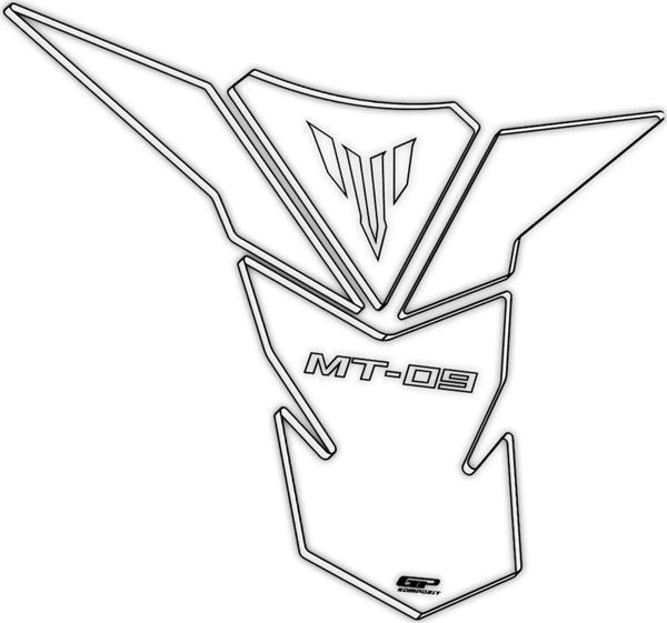 GP Kompozit Yamaha MT-09 2013-2020 Uyumlu Tank Pad Şeffaf - Image 1