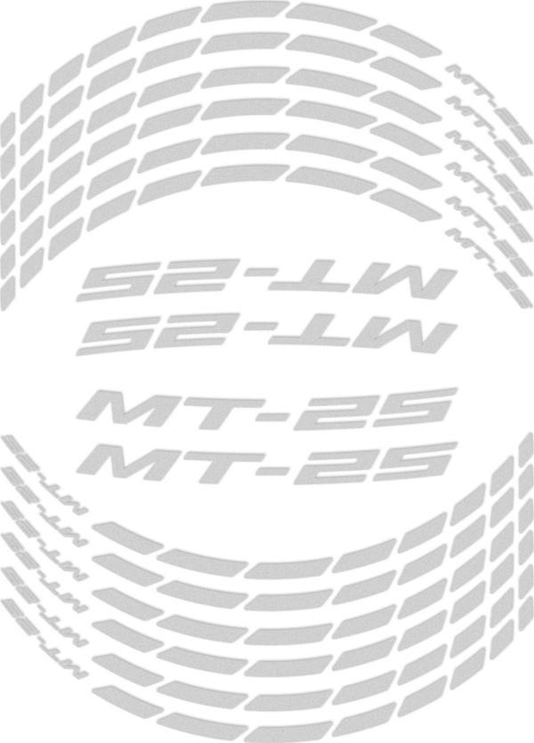 GP Kompozit Yamaha MT-25 2015-2023 Uyumlu Jant Şeridi Reflektif Gri - Image 1