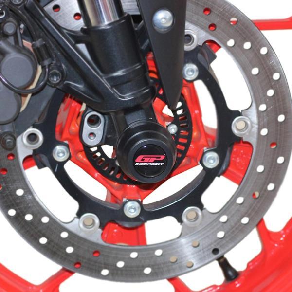 GP Kompozit Yamaha MT-25 2015-2023 Uyumlu Ön ve Arka Aks Koruma Takozu Seti Siyah - Image 1