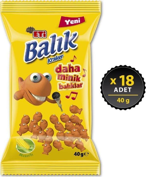 Balık Mini Mısırlı Kraker 40 gr x 18 Adet - Image 1
