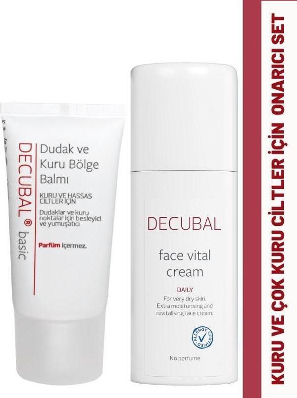 Decubal Kuru ve Çok Kuru Ciltler İçin Onarıcı Set Dudak Balmı ve Krem - Image 1