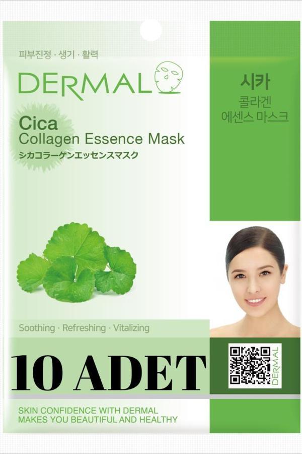 DERMAL 10 ADET Centella Asiatica Kolajen Yüz Maskesi I Canlandırıcı, Yenileyici, Sakinleştirici  - Image 1