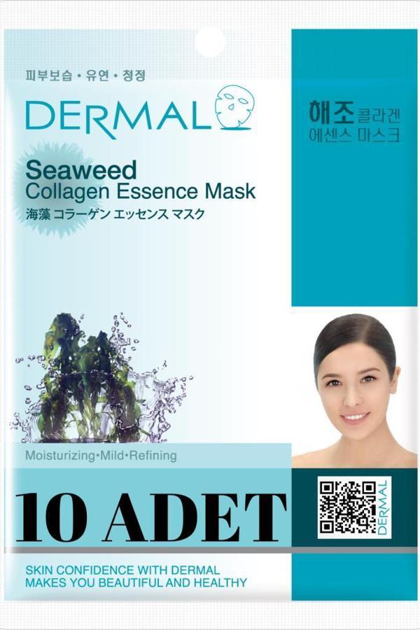 DERMAL Arındırıcı, Nemlendirici ve Yumuşatıcı Deniz Yosunu Özlü Kolajen Maske x10 - Image 1