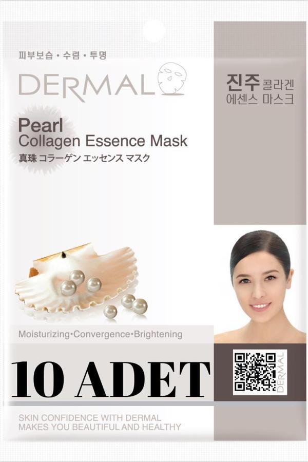 DERMAL Aydınlatıcı, Nemlendirici İnci Özlü Kolajen Gece Maske X10 Adet  - Image 1