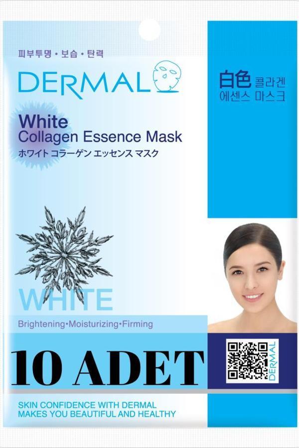 Dermal Aydınlatıcı, Nemlendirici, Sıkılaştırıcı Beyaz Kolajen Maske X10 Adet - Image 1