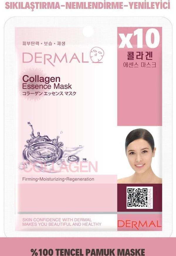 Dermal 10'lu Kolajen Özlü Tek Kullanımlık Cilt Bakım Maskeleri - Image 1