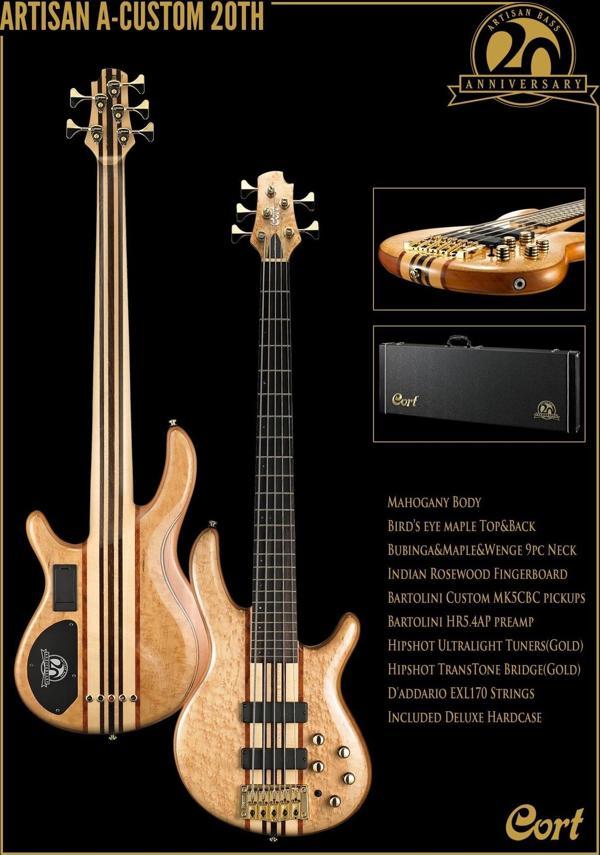 CORT A4 CUSTOM 20THNAT BAS GİTAR ,  NATÜREL, ÇANTALI, MANYETİKLER: Bartol - Image 1