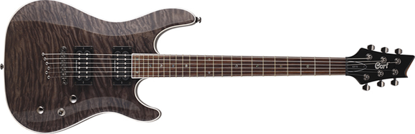 CORT KX1QETCGW ELEKTRO GİTAR, DESENLİ GRİ (Trans Charcoal Grey), - Image 1