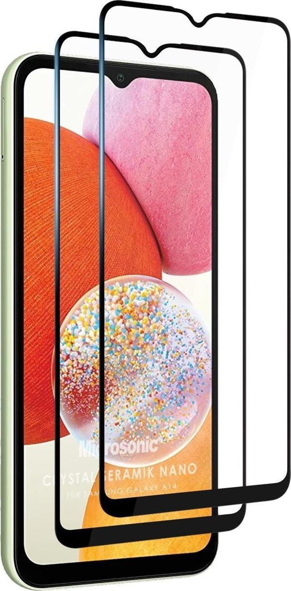 Microsonic Samsung Galaxy A14 Crystal Seramik Nano Ekran Koruyucu Siyah (2 Adet) - Image 1