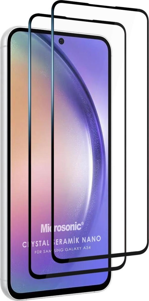 Microsonic Samsung Galaxy A34 Crystal Seramik Nano Ekran Koruyucu Siyah (2 Adet) - Image 1