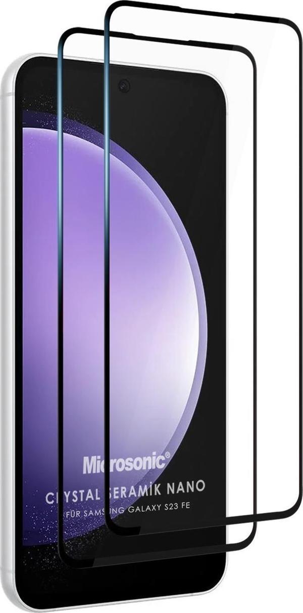 Microsonic Samsung Galaxy S23 FE Crystal Seramik Nano Ekran Koruyucu Siyah (2 Adet) - Image 1