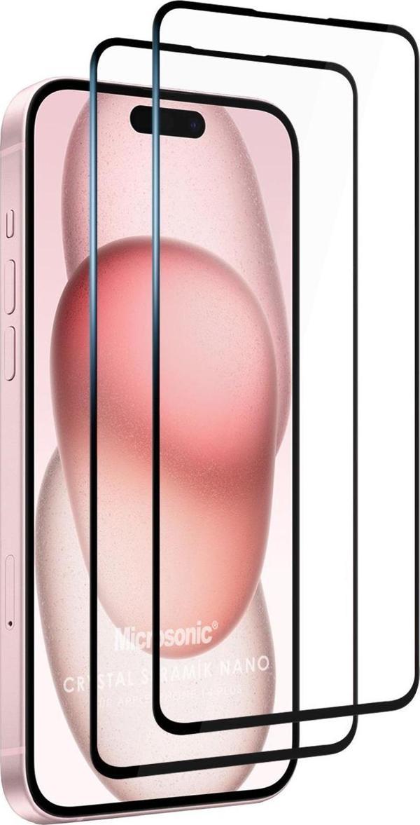 Microsonic Apple iPhone 14 Plus Crystal Seramik Nano Ekran Koruyucu Siyah (2 Adet) - Image 1