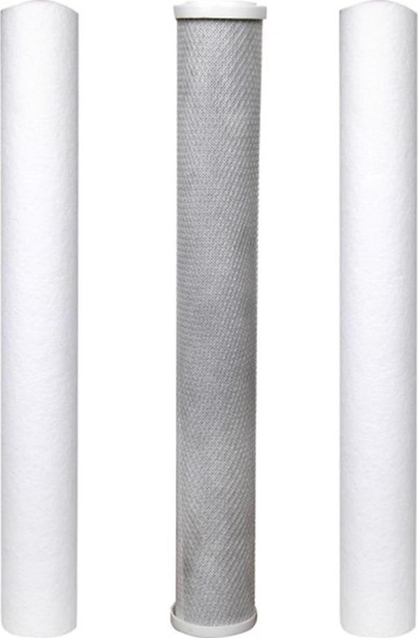 Su Arıtma 20 inch 5 Micron Tortu + B. Aktif Karbon + Tortu Filtre - Image 1