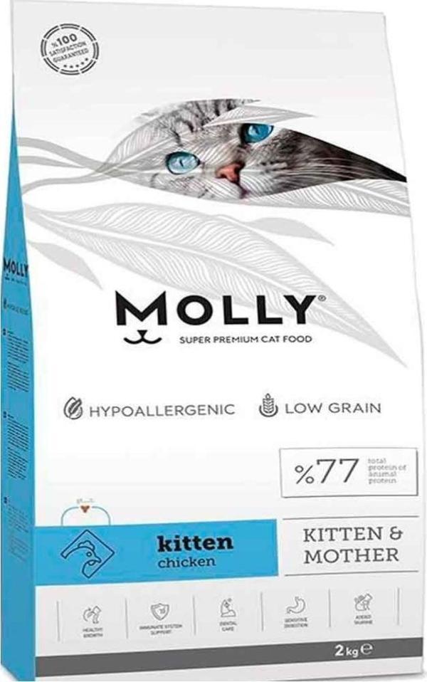 Molly Hipoalerjenik Düşük Tahıllı Tavuklu Yavru Kedi Maması 2 kg - Image 1
