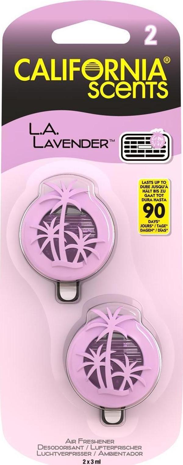 California Scents Mini Diffuser LA Lavender Lavanta Çiçeği Parfümlü Kalorifer Geçme Koku 2'li Set - Image 1