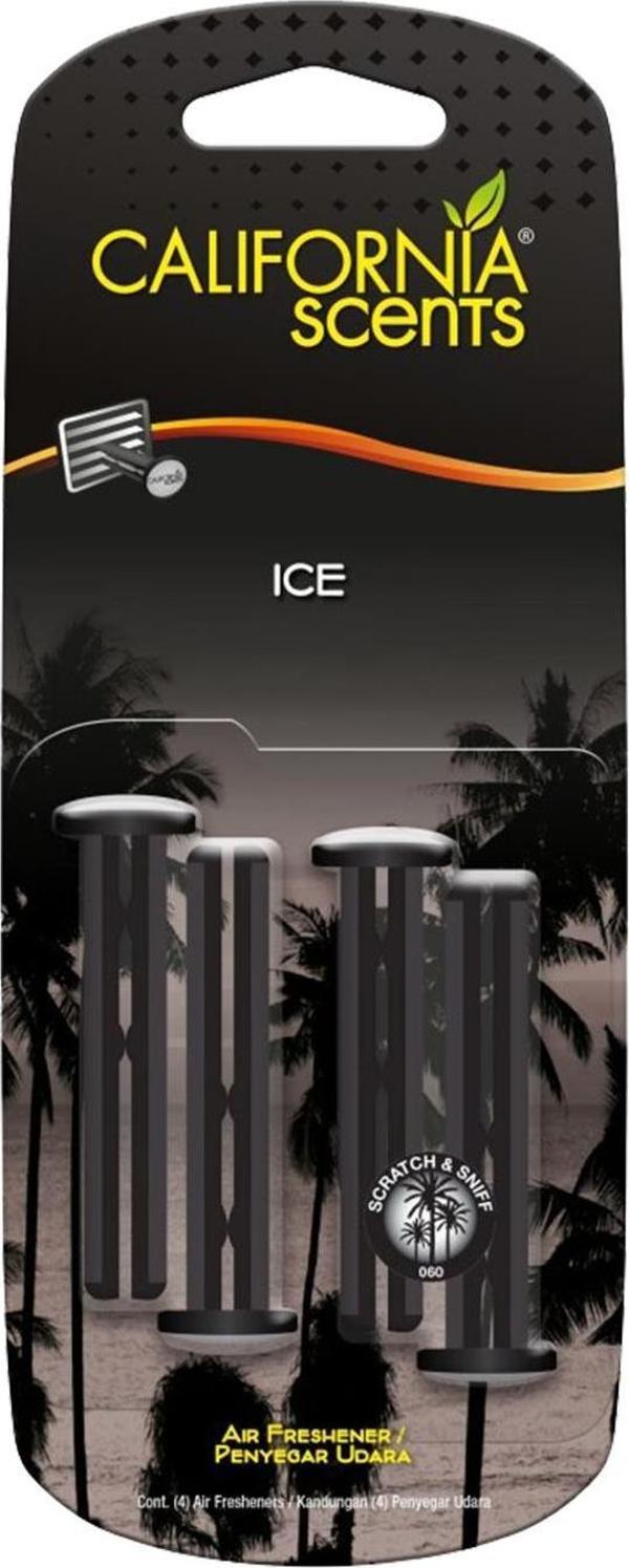 California Scents Vent Stick Ice Sandal Ağacı, Bergamot ve Limon Bileşimli Kalorifer Geçme Koku 4'lü - Image 1