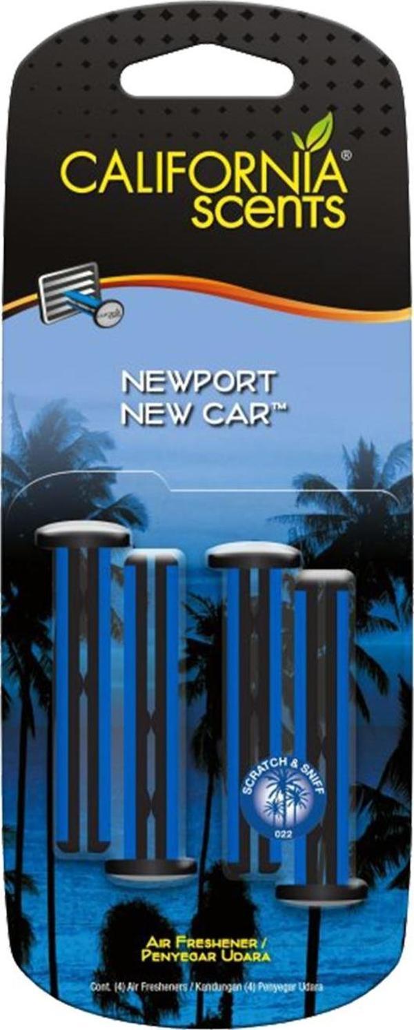 California Scents Vent Stick Newport New Car Yeni Araba Parfümlü Kalorifer Geçme Koku 4'lü Set - Image 1
