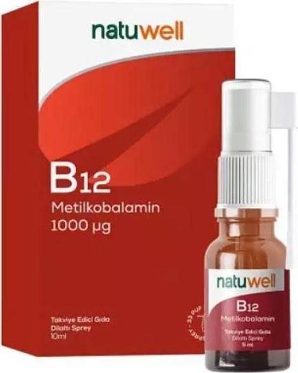 Natuwell B12 Metilkobalamin Sprey 1000 mcg 20 ml - Image 1