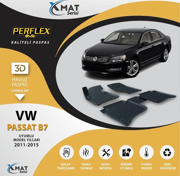 Perflex Paspas 3D Havuzlu X-Mat Passat B7 2011-2015 - Image 1