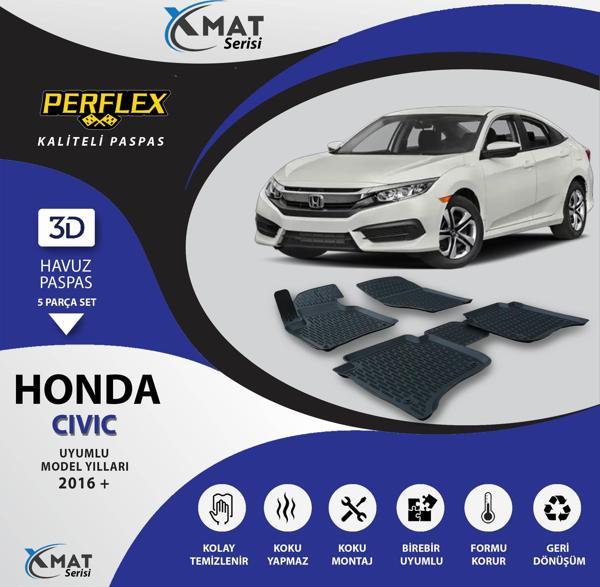 Perflex Paspas 3D Havuzlu X-Mat Cıvıc 2016+ - Image 1