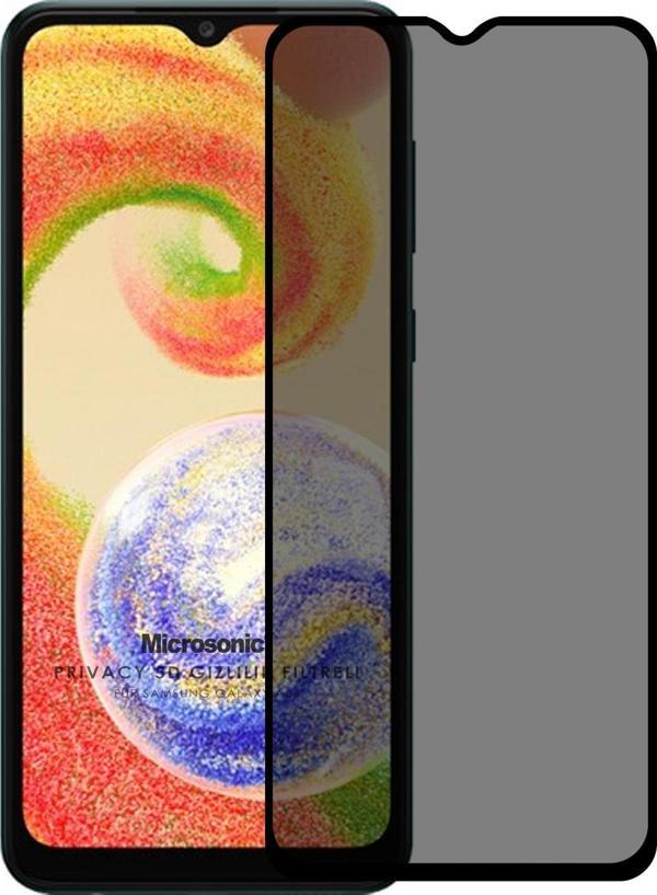Microsonic Samsung Galaxy A04S Privacy 5D Gizlilik Filtreli Cam Ekran Koruyucu Siyah - Image 1