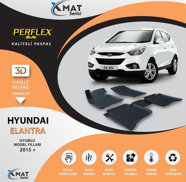 Perflex Paspas 3D Havuzlu X-Mat Elantra 2015+ - Image 1