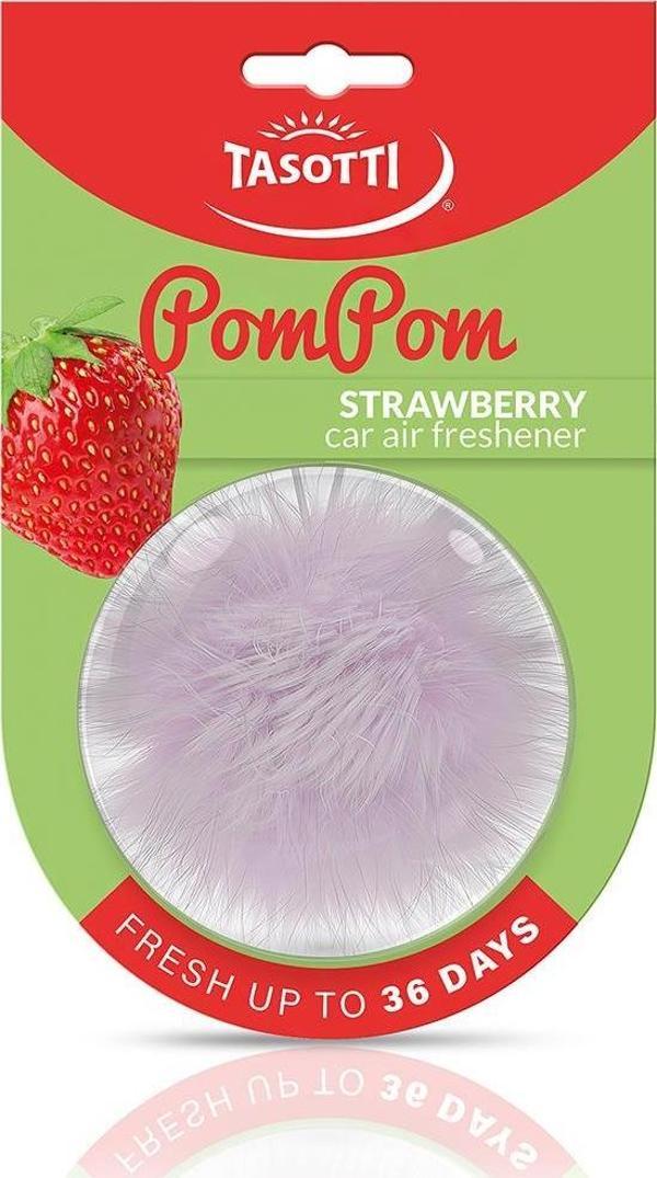 Tasotti Pom Pom (Strawberry) Çilek Esanslı Ayna Altı Asma Koku - Image 1