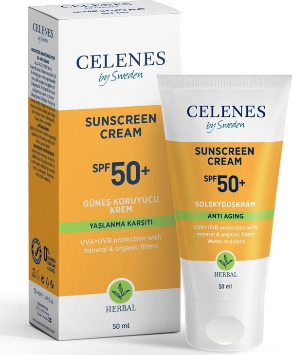 Celenes by Sweden Herbal Yaşlanma Karşıtı Güneş Kremi 50 Spf 50 ml - Image 1