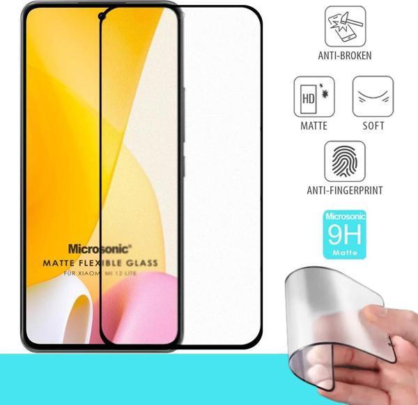 Microsonic Xiaomi Mi 12 Lite Seramik Matte Flexible Ekran Koruyucu Siyah - Image 1