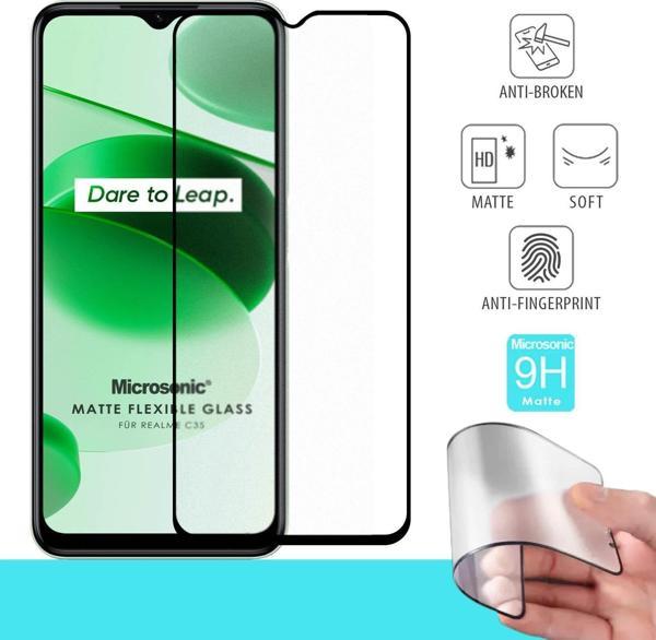 Microsonic Realme C35 Seramik Matte Flexible Ekran Koruyucu Siyah - Image 1