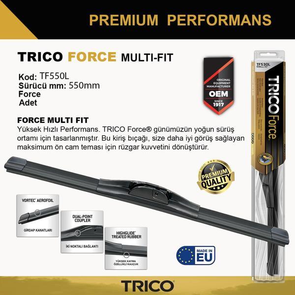 Trico FORCE MULTIFIT Tek Silecek 550mm TF550L - Image 1