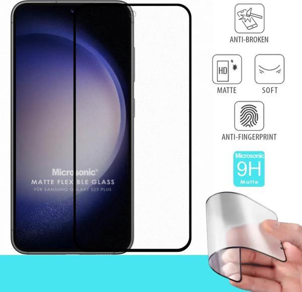 Microsonic Samsung Galaxy S23 Plus Seramik Matte Flexible Ekran Koruyucu Siyah - Image 1
