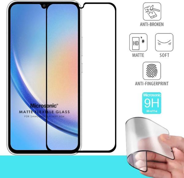 Microsonic Samsung Galaxy A34 Seramik Matte Flexible Ekran Koruyucu Siyah - Image 1