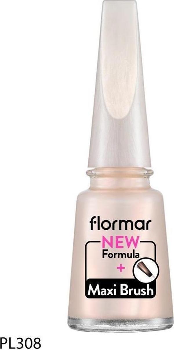 Flormar Oje Maxi Brush Pearly Pl308 Snow Glam New - Image 1