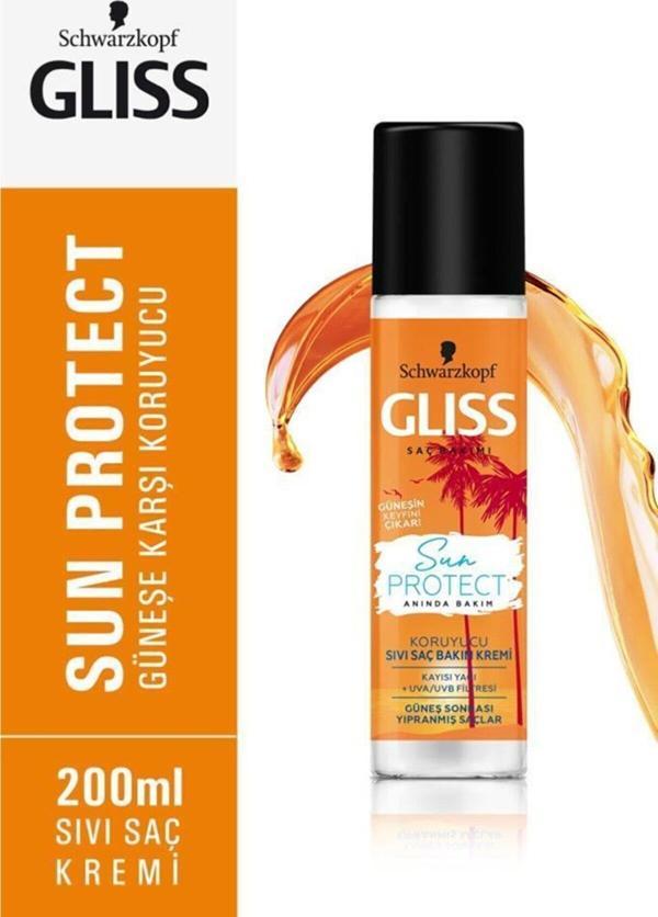 Gliss Schwarzkopf Sun Protect Güneşe Karşi Koruyucu Durulanmayan Sivi Saç Kremi 200 Ml - Image 1