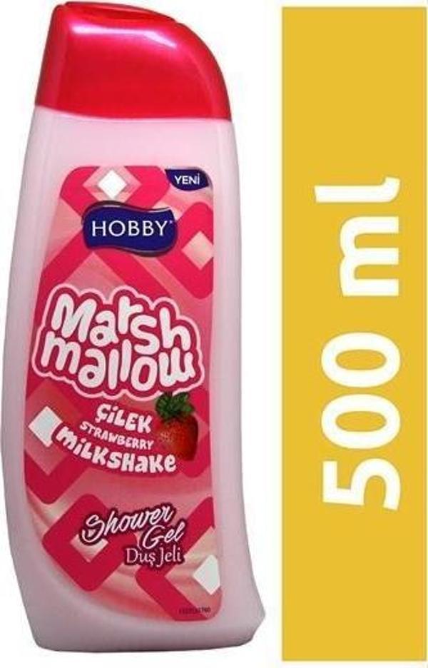 Hobby Duş Jeli Marshmallow Strawberry 500ml - Image 1