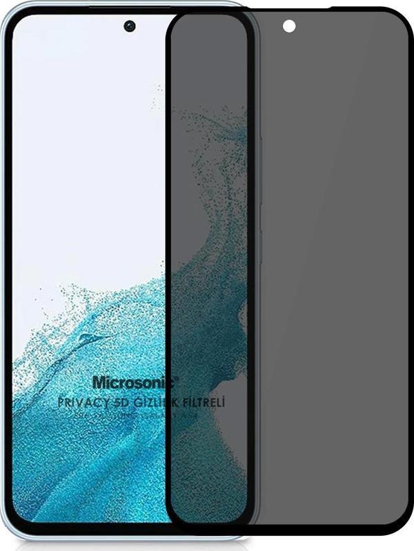 Microsonic Samsung Galaxy A54 Privacy 5D Gizlilik Filtreli Cam Ekran Koruyucu Siyah - Image 1