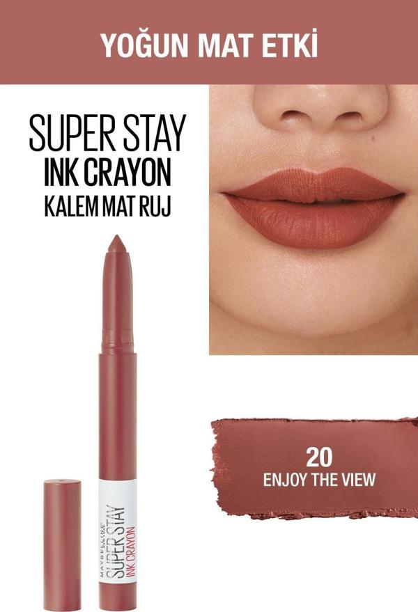 Maybelline New York Super Stay Ink Crayon Kalem Mat Ruj - 20 Enjoy the View - Image 1