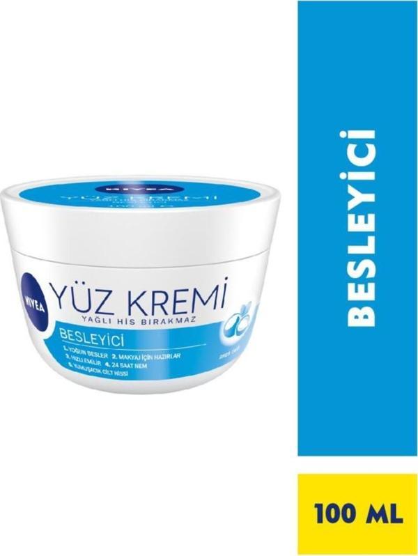 Besleyici Yüz Bakım Kremi 100ml, 24 Saat Nemlendirici, Makyaj Bazı, Yağlı His Bırakmaz, Hızlı Emilir - Image 1