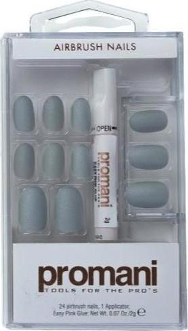 Promani Mat Gri Takma Tırnak Kiti - Image 1