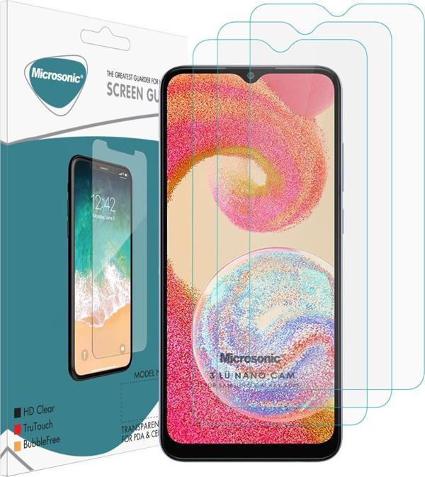 Microsonic Samsung Galaxy A04e Screen Protector Nano Glass Cam Ekran Koruyucu (3`lü Paket) - Image 1