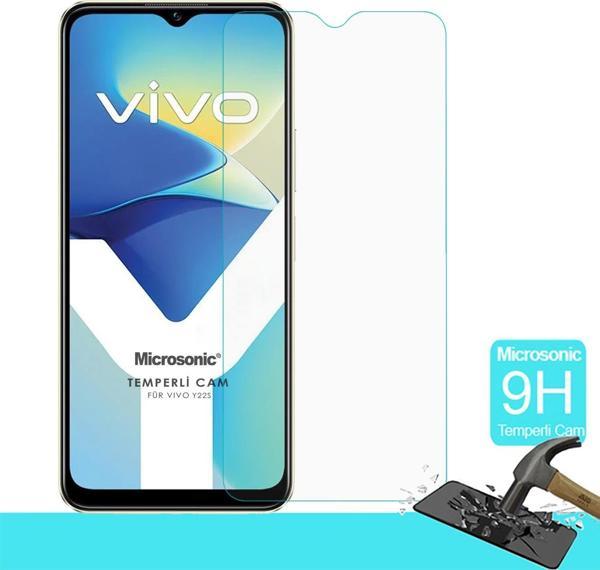 Microsonic Vivo Y22S Tempered Glass Cam Ekran Koruyucu - Image 1