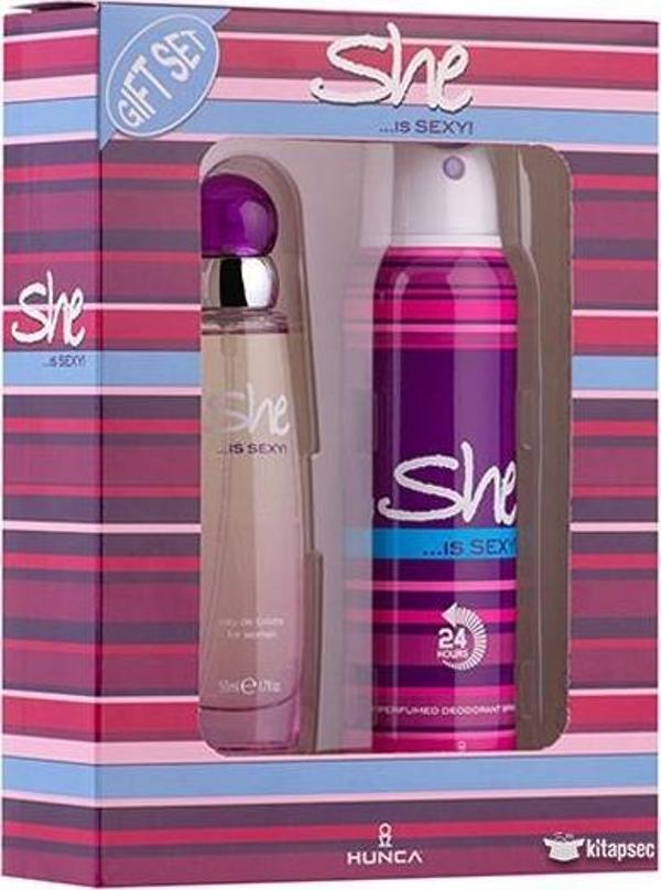 She Is Sexy Edt 50 ml + 150 ml Deodorant Kadın Parfüm Seti  - Image 1