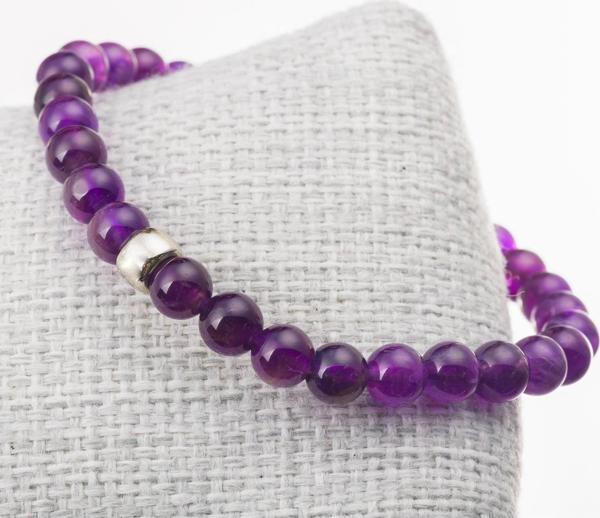 Taşta Moda Ametist Taşı Bileklik-6Mm - Image 1