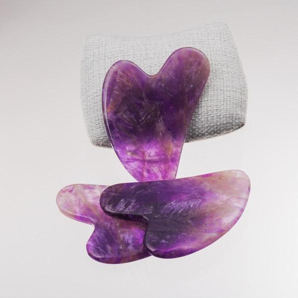 Taşta Moda Ametist Taşı Yüz Masaj Aleti-Gua Sha - Image 1