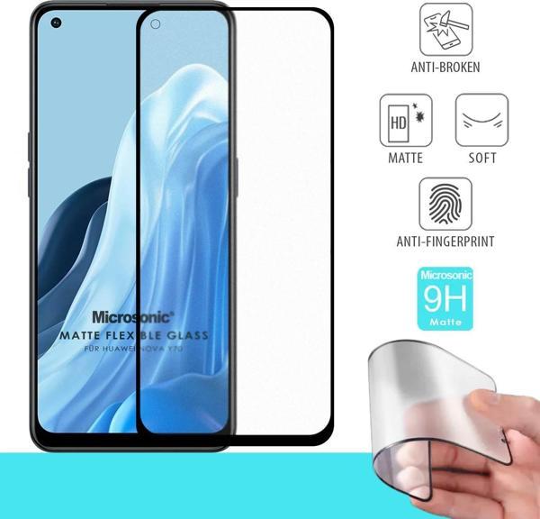 Microsonic Huawei Nova Y70 Seramik Matte Flexible Ekran Koruyucu Siyah - Image 1