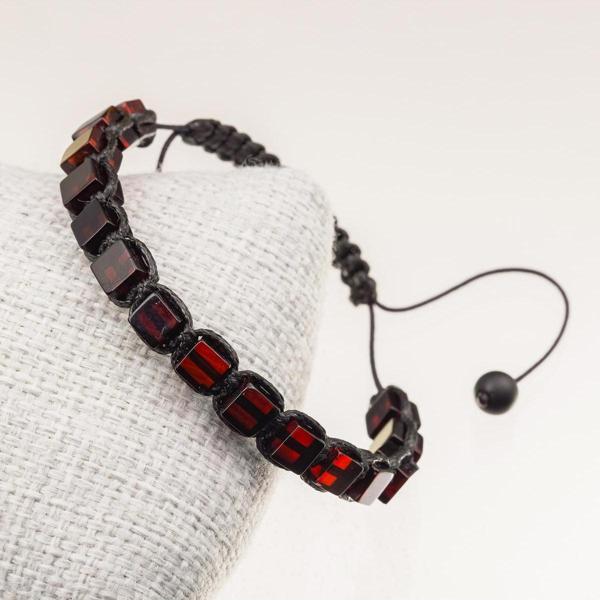 Taşta Moda Damla Ateş Kehribar Bileklik-6 Mm (Ayarlanabilir) - Image 1