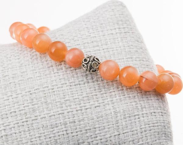 Taşta Moda Güneş Taşı Gümüş Bileklik-8 Mm - Image 1