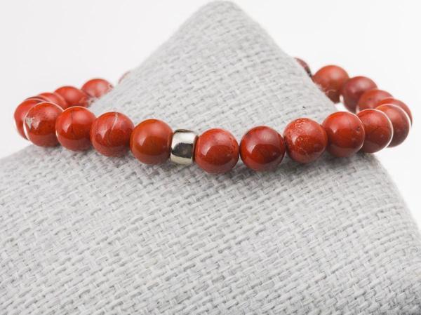 Taşta Moda Kırmızı Jasper Taşı Bileklik-8 Mm - Image 1